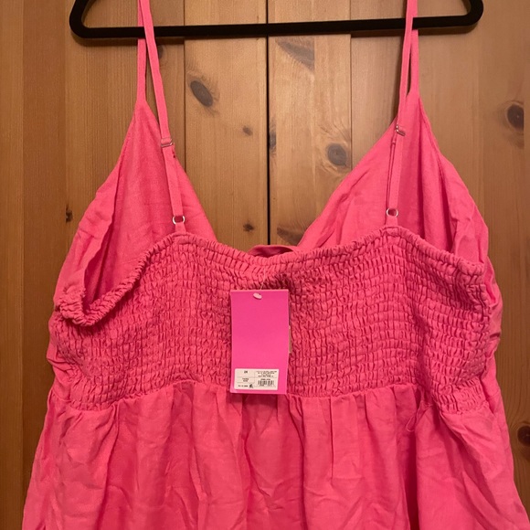 Tabitha Brown Pink Color Block Sleeveless Tie-Front Dress. 2022 limited release - Picture 2 of 4